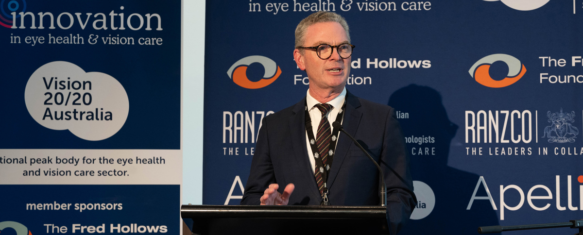 Christopher Pyne speaking at a Vision 2020 event.